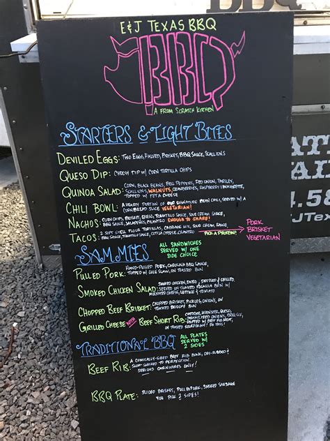 Pinky's bbq food truck menu  Additional Information